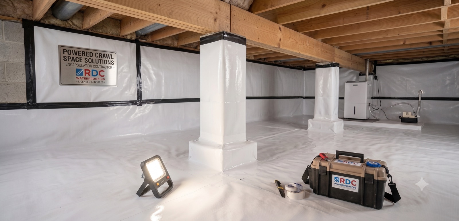 Basement dehumidifier and mold control by RDC Waterproofing