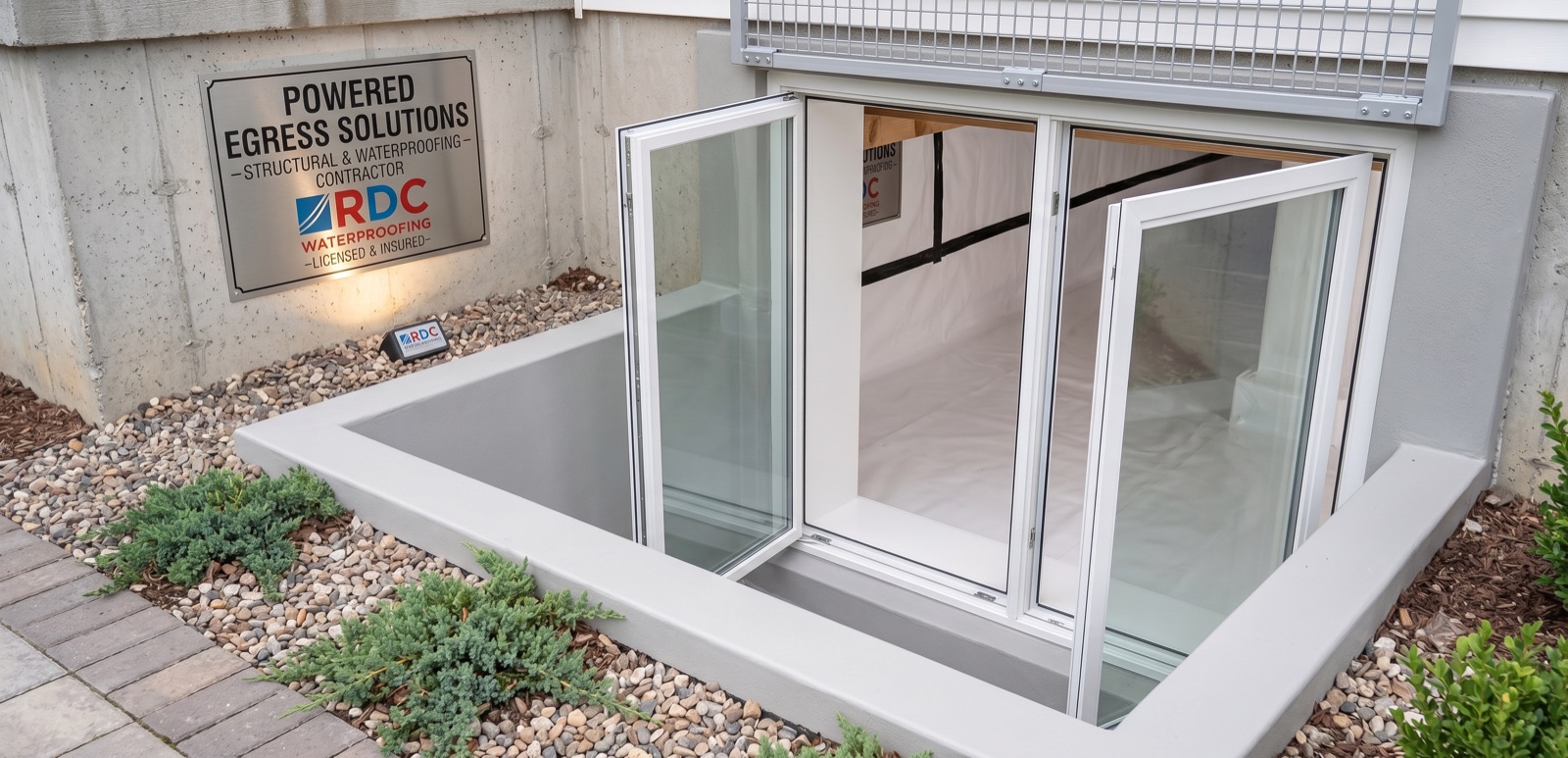 Egress window installation by RDC Waterproofing